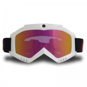Motocross Goggles with camera in white
